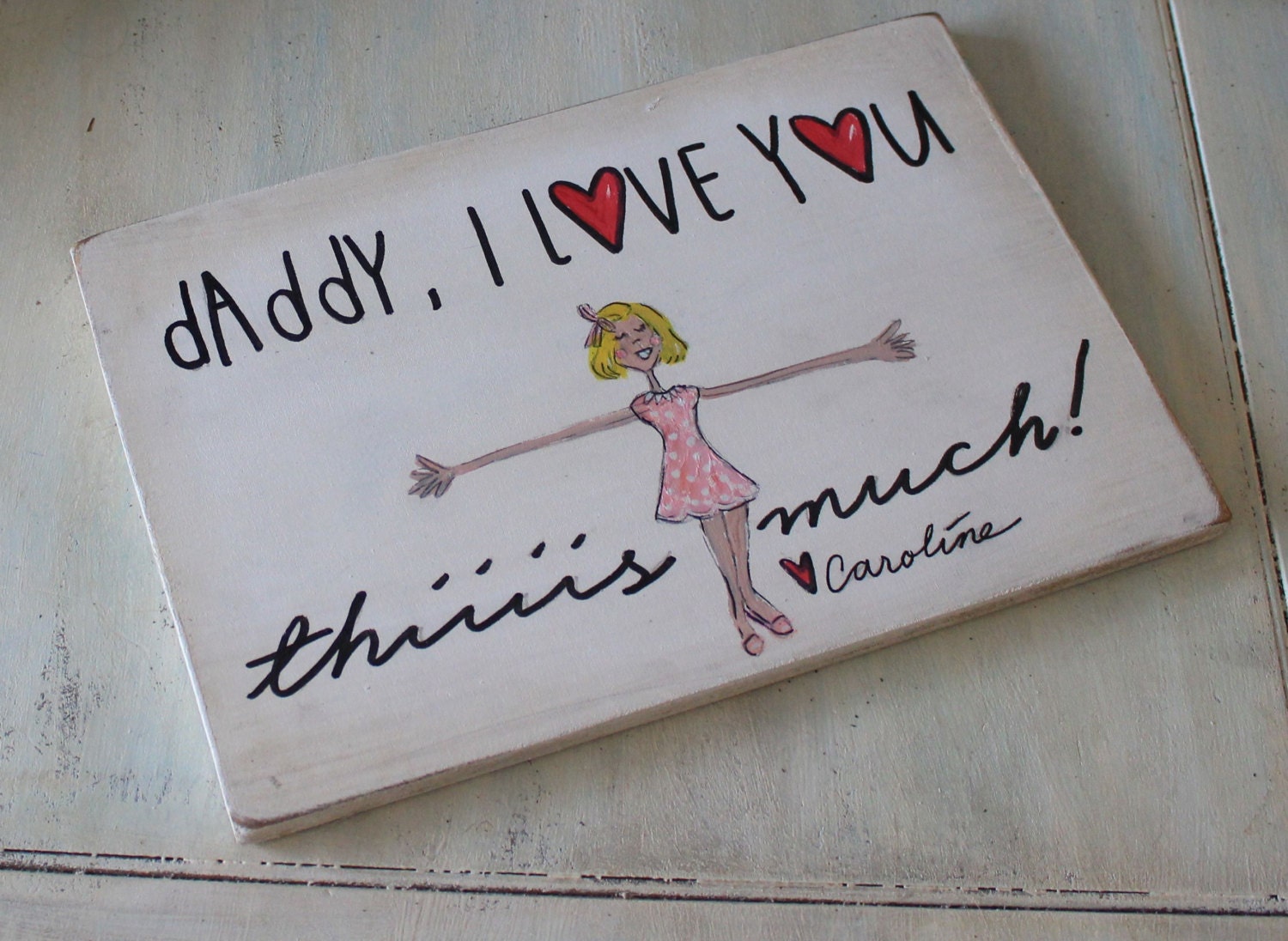 personalized daddy gift custom artwork by VintageMoonStudios