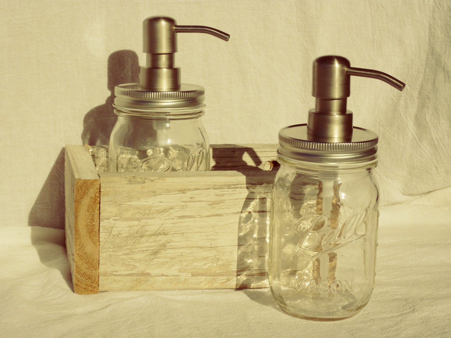 Clear Pint Ball Mason Jar Soap Dispenser or Lotion Pump