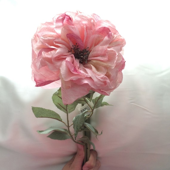 1 Pink Garden Rose Cabbage Rose Silk Flower Artificial Flower
