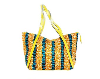 African Fabric Handmade Bag Ankara Design African by ZabbaDesigns