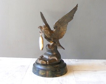 Antique French Eagle Sculpture on a Marble Base,Jewellery,Watch Support.