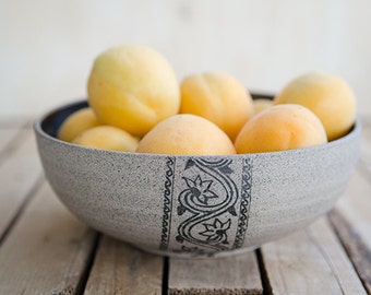 Pottery handmade, pottery blue bowl, pottery wedding gift, housewarming gift, rustic pottery,ceramic tableware, made for order.