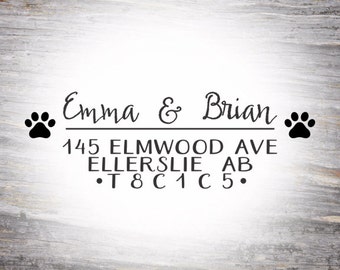 Paw Print Address Stamp, Custom Return Address Stamp, Dog Address Stamp