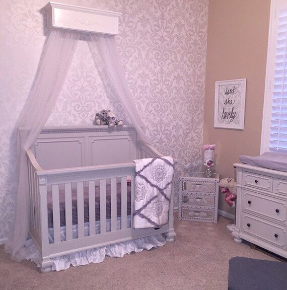 Crib Canopy Header with/without Panels Crib by CustomBEBEtextiles