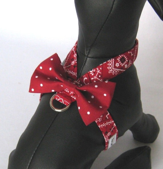 Western Dog Harness Red Bandana Tiny Dog Harness Boy Dog