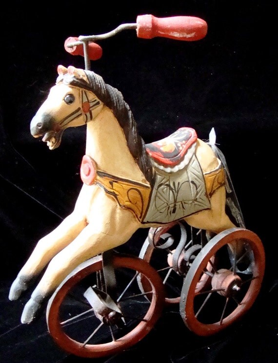 Vintage Toy Horse on Wheels