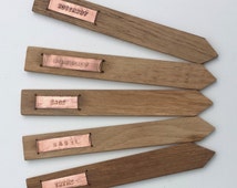 plant labels herb marker copper oak label tag garden popular items embossed wording letters option custom