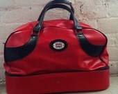 red leather holdall