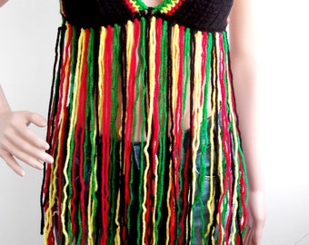 rasta crochet crop top