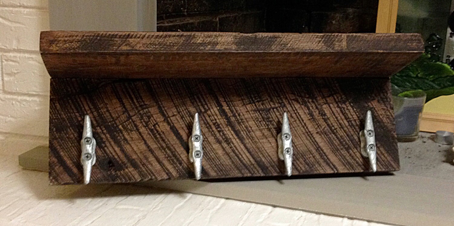 accent shelf with boat cleats nautical cleats by WillisWoodDesigns