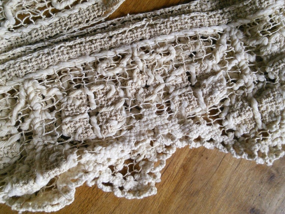 Vintage Filet Crochet Lace Valance Pelmet Curtain Edging 4