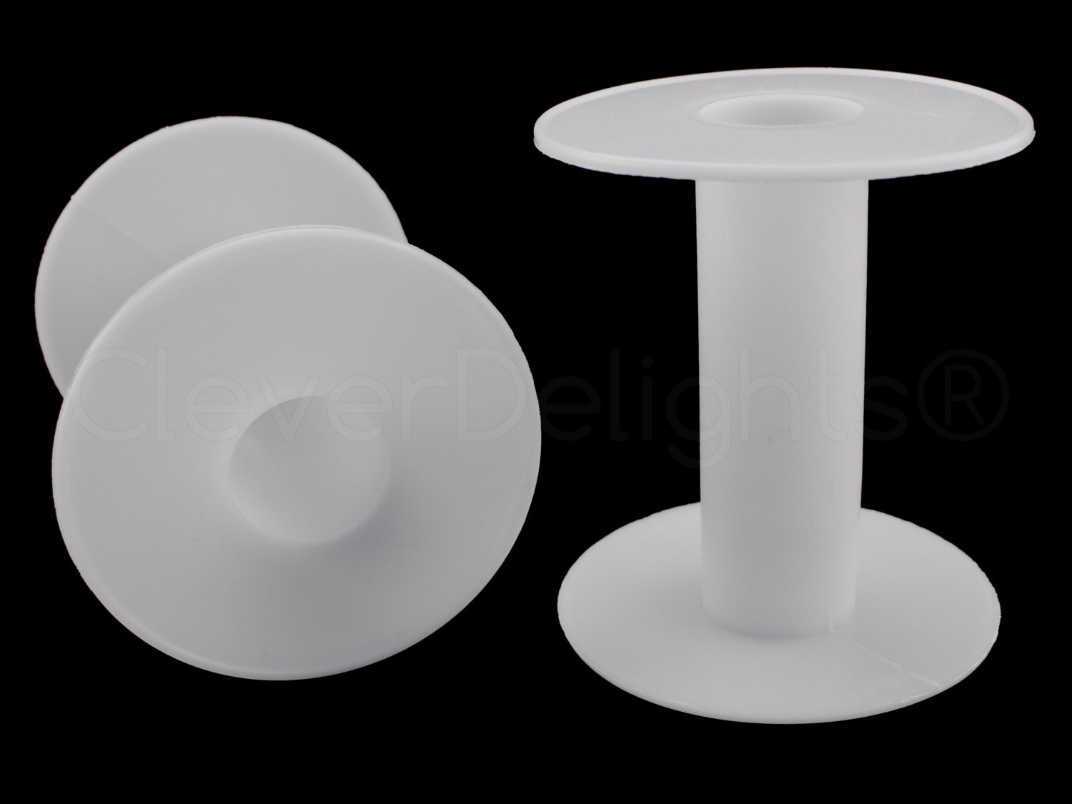 16 Pk 3 White Plastic Spools Large Empty Spools