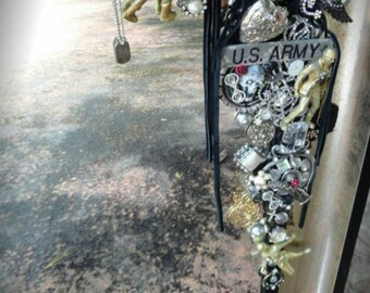 Embellished "Army" themed huge Mirror