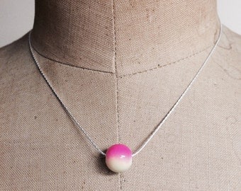 Multicolored bead on sterling silver chain by Apricity Jewelry