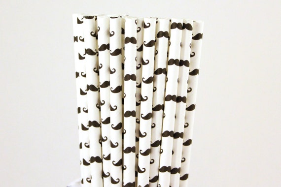 Black Mustache Paper Straws-Little Man Straws-Mustache Party Straws-Mason Jar Straw-Wedding Straws-Birthday Party Straws-Drinking Straws Il_570xn
