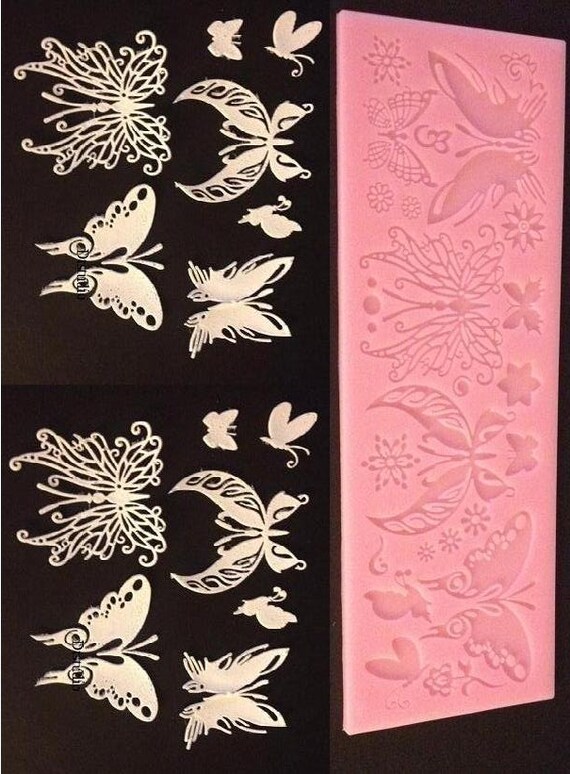 Items similar to Butterfly Lace Silicon Mat (Embossing Mat ) on Etsy