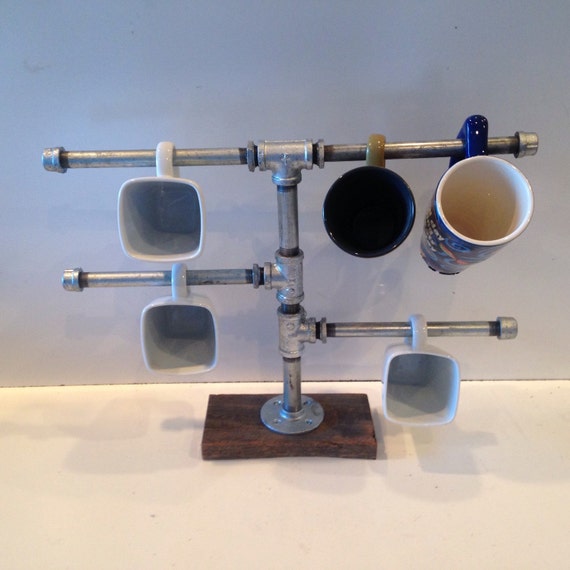 Industrial Coffee cup holder Pick by CUTTINGEDGECRAFTSMEN on Etsy