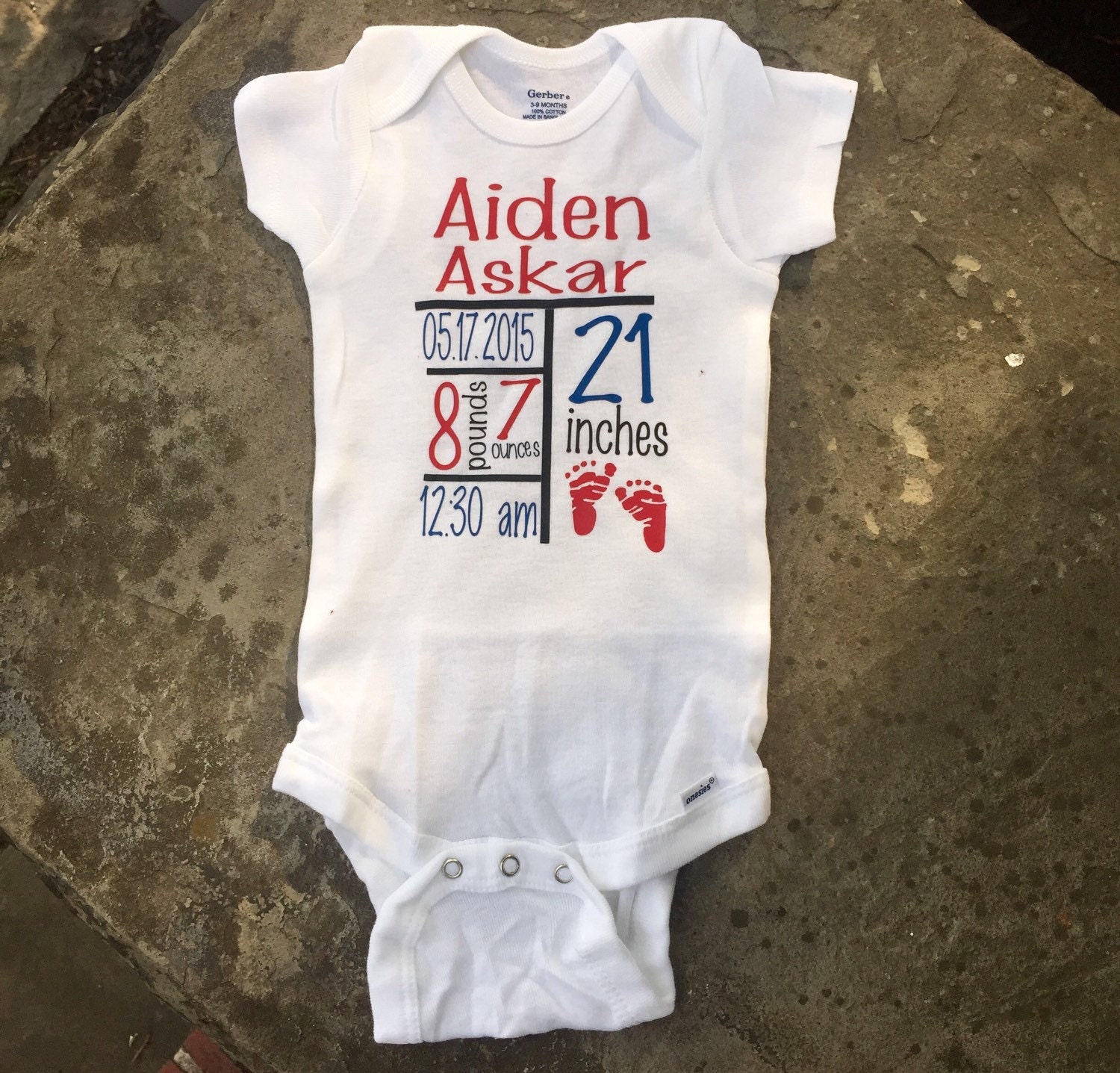 Baby Announcement Onesie by BitsNPiecesBySK on Etsy