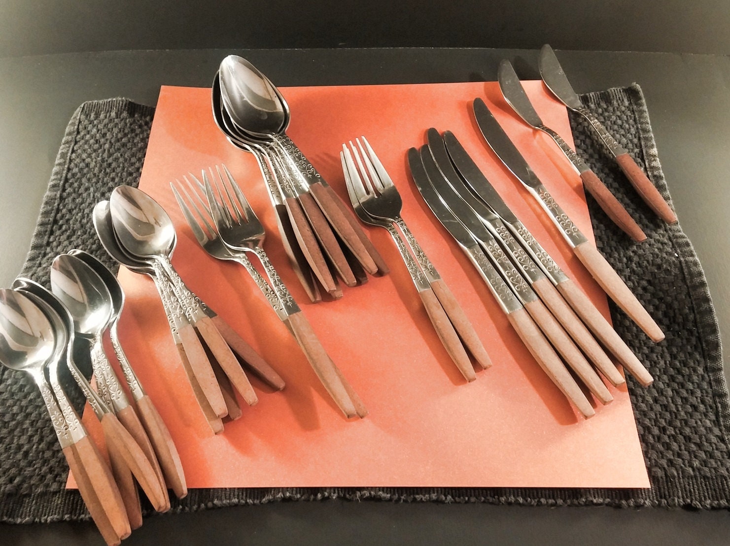 Made in Japan Thirty Piece Interpur Flatware set. Mid Century