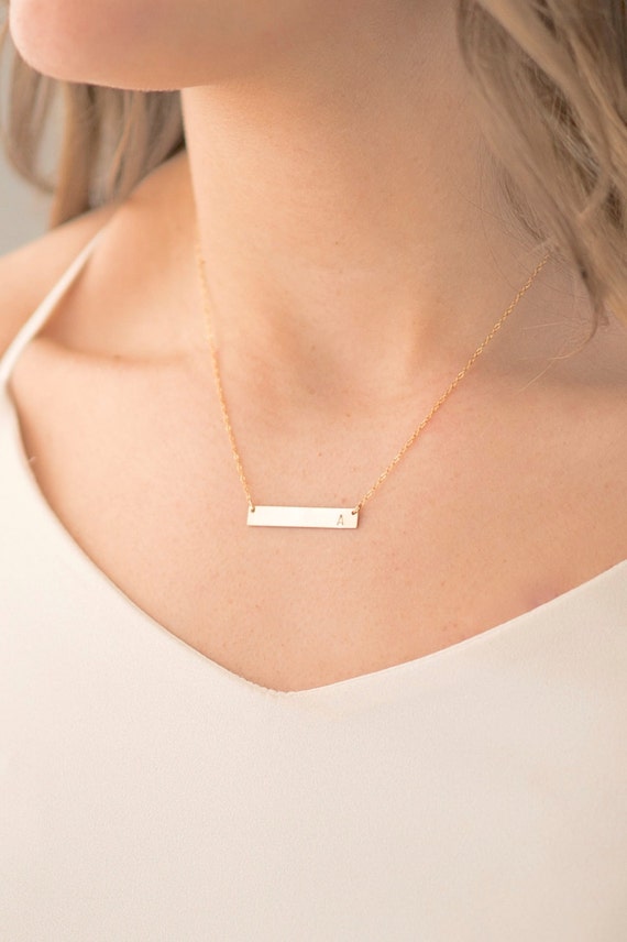 gold bar necklace 