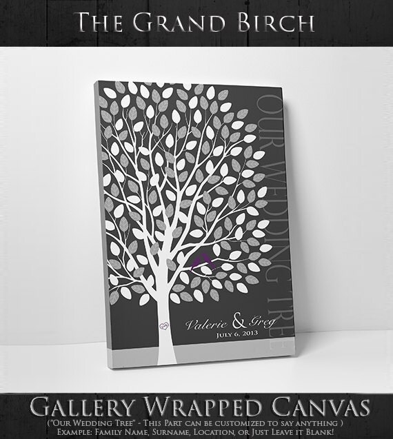 Wedding Tree Guest Book // Wedding Guest Book Tree // Personalized Wedding Print // 16x20 // 55-150 Signatures // Canvas or Flat Print by WeddingTreePrints