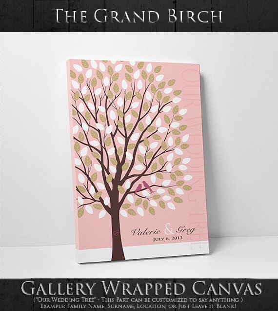 Wedding Tree Guest Book - Alternative Guest Book Tree - Custom Wedding Guestbook Tree - 55-150 Guest Sign In - 16x20 Inches by WeddingTreePrints