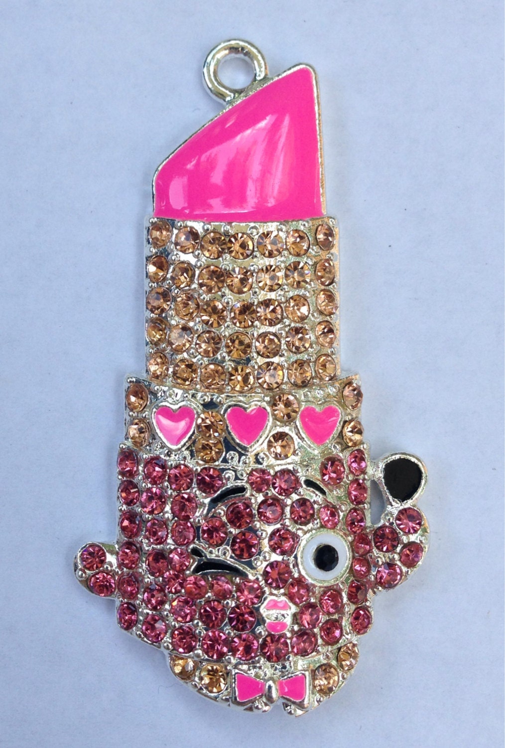 50mm Pink Lipstick Lippy Lips Shopkins by GumballCandyBeads