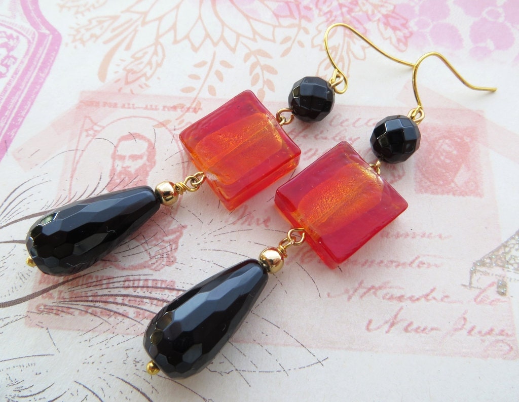 Murano glass earrings venetian glass earrings by Sofiasbijoux