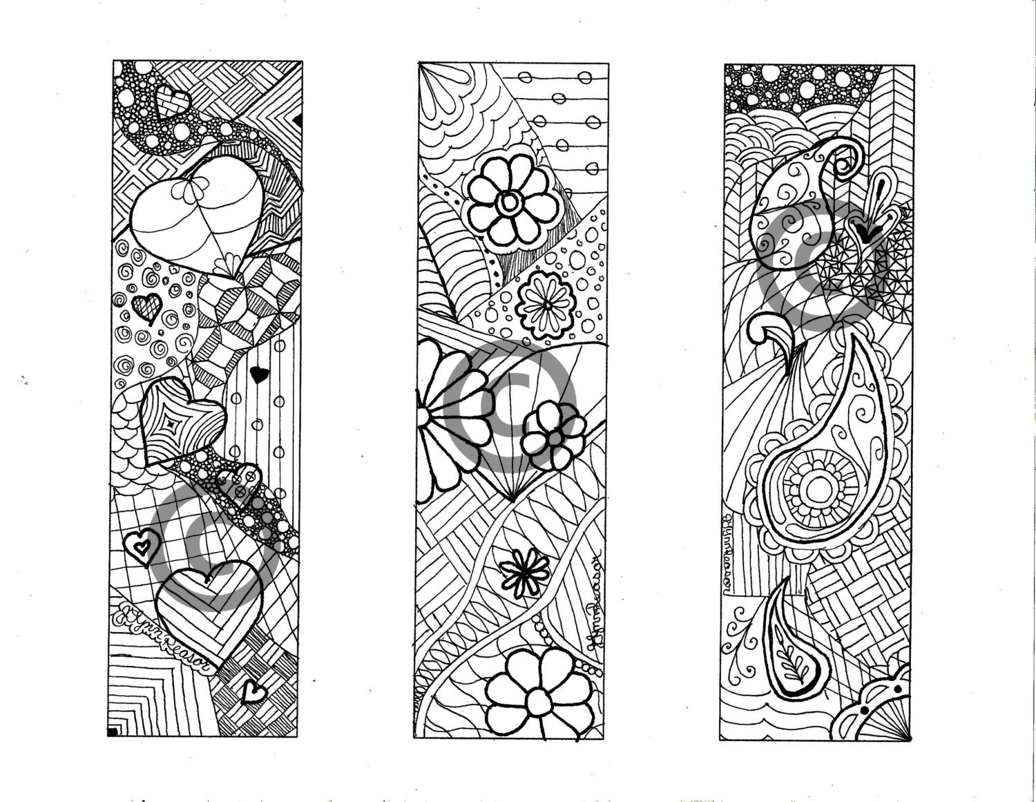 color your own bookmarks pdf instant download by