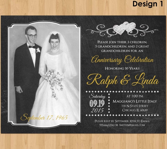  50th  Anniversary  Invitation  Printable 50th  Wedding 