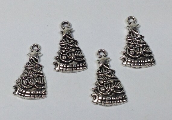 4 charms small christmas tree in hypoallergenic silver 4 charms small christmas tree in hypoallergenic silver