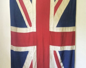 Antique Wool British Union Jack Flag 43" x 91"