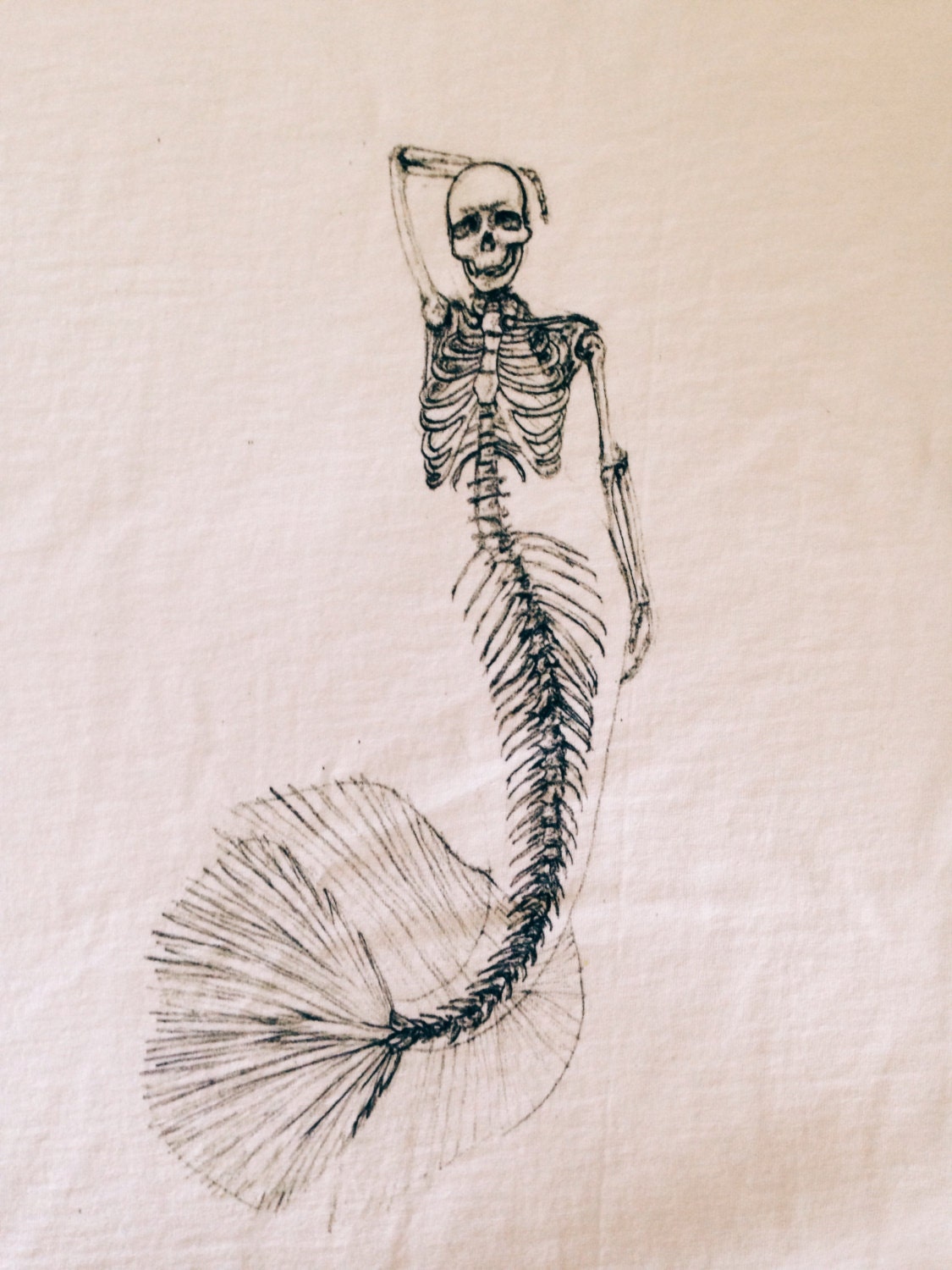 Mermaid Skeleton Sketch T