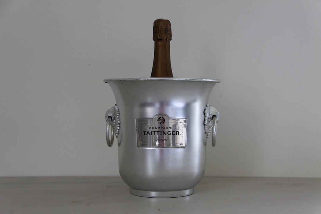 Seau à Champagne Vintage TAITTINGER – Acier Inoxydable – Glacière Française