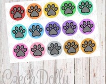 30 Images Pré-découpées Pour Capsules De Bouteilles – Pattes De Chien Rouges – Crafting Mania