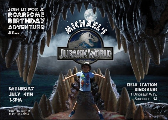 Items similar to Jurassic World birthday invite! Personalized with