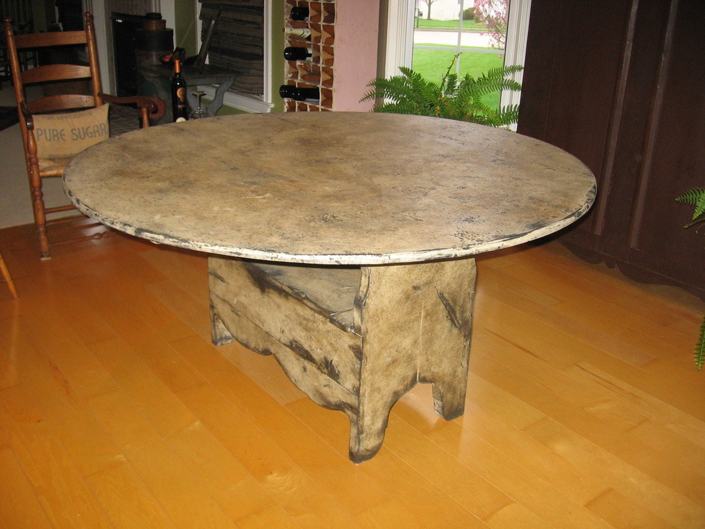 LARGE Round Primitive Hutch Table Farmhouse Rustic Colonial – Haute Juice