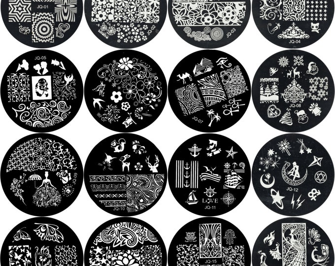 50 Design Nail Art Stamping Template Metal Image Design Manicure Decor Plate JQ Series