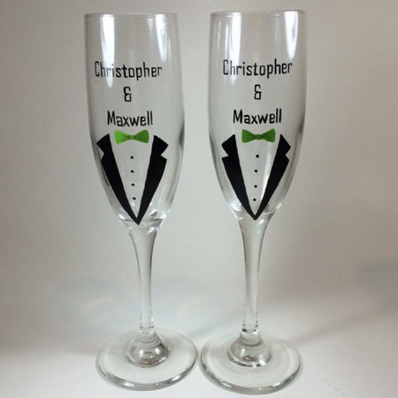 Gay Wedding Champagne Flutes