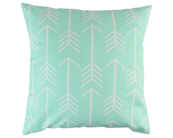 Mint Arrow Decorative Throw Pillow Cover Hidden Zipper Tribal Pillow Arrow Pillow Mint Pillow Tribal Arrow Throw Pillow Monogrammed