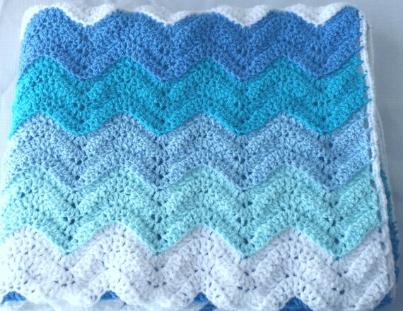 Items similar to Ocean Waves Afghan on Etsy Seafarers blanket crochet