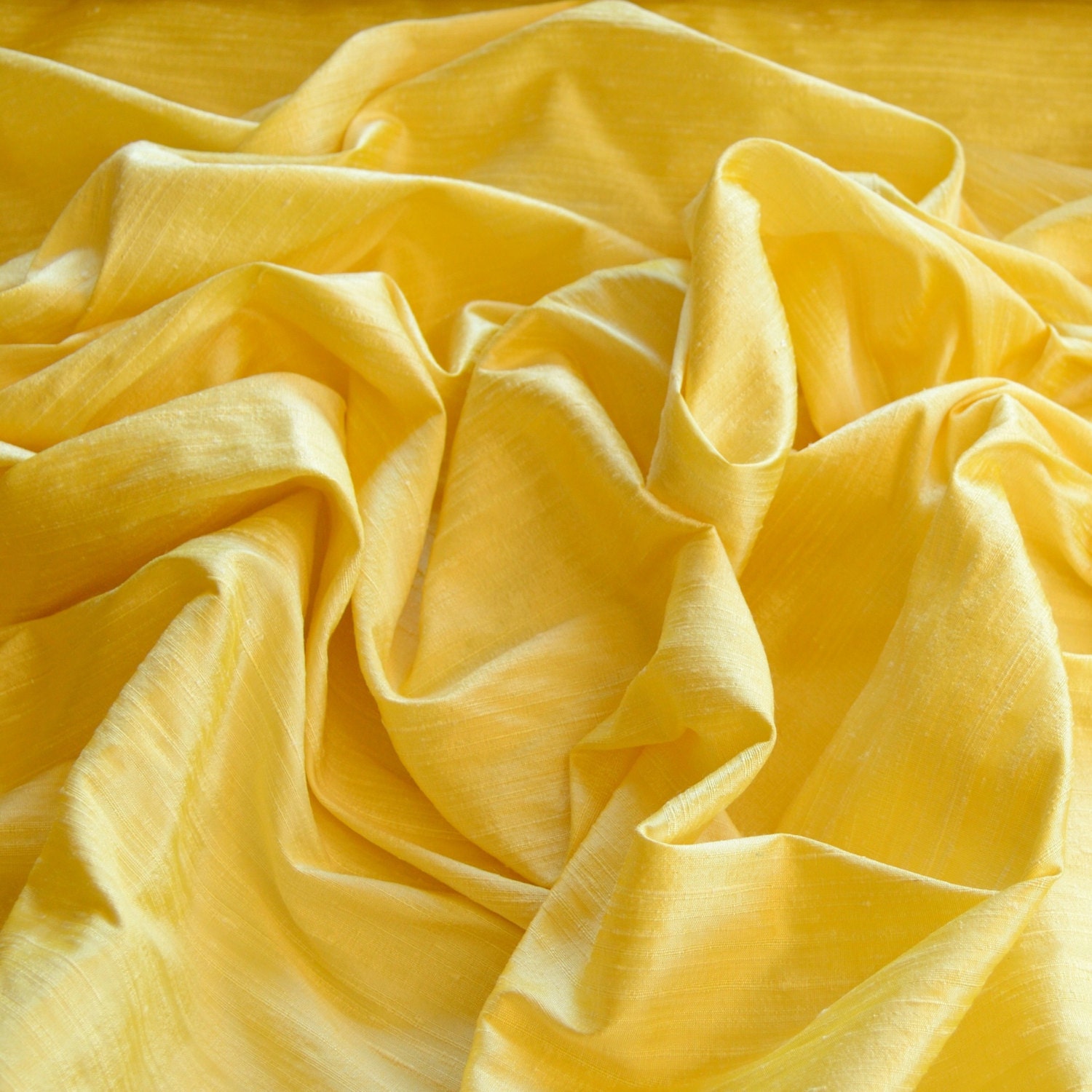 Iridescent Light Yellow Dupioni Silk 100 Silk Fabric
