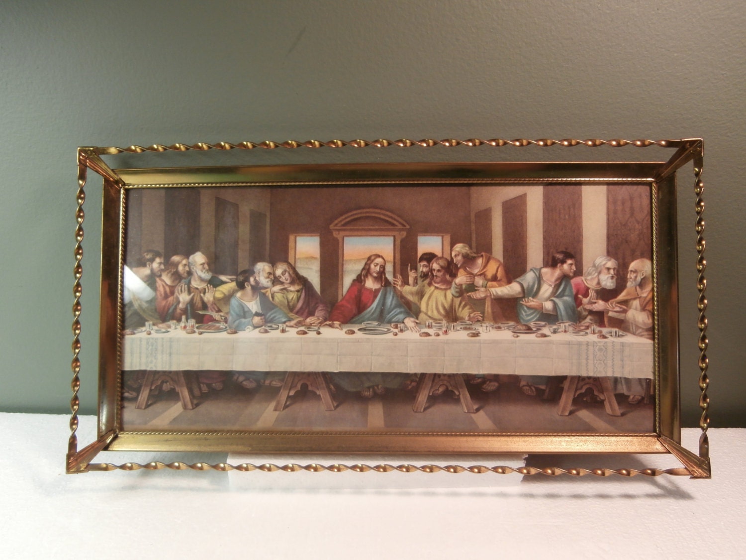 Vintage Last Supper Lithograph Vintage Jesus by DavidsTreasures