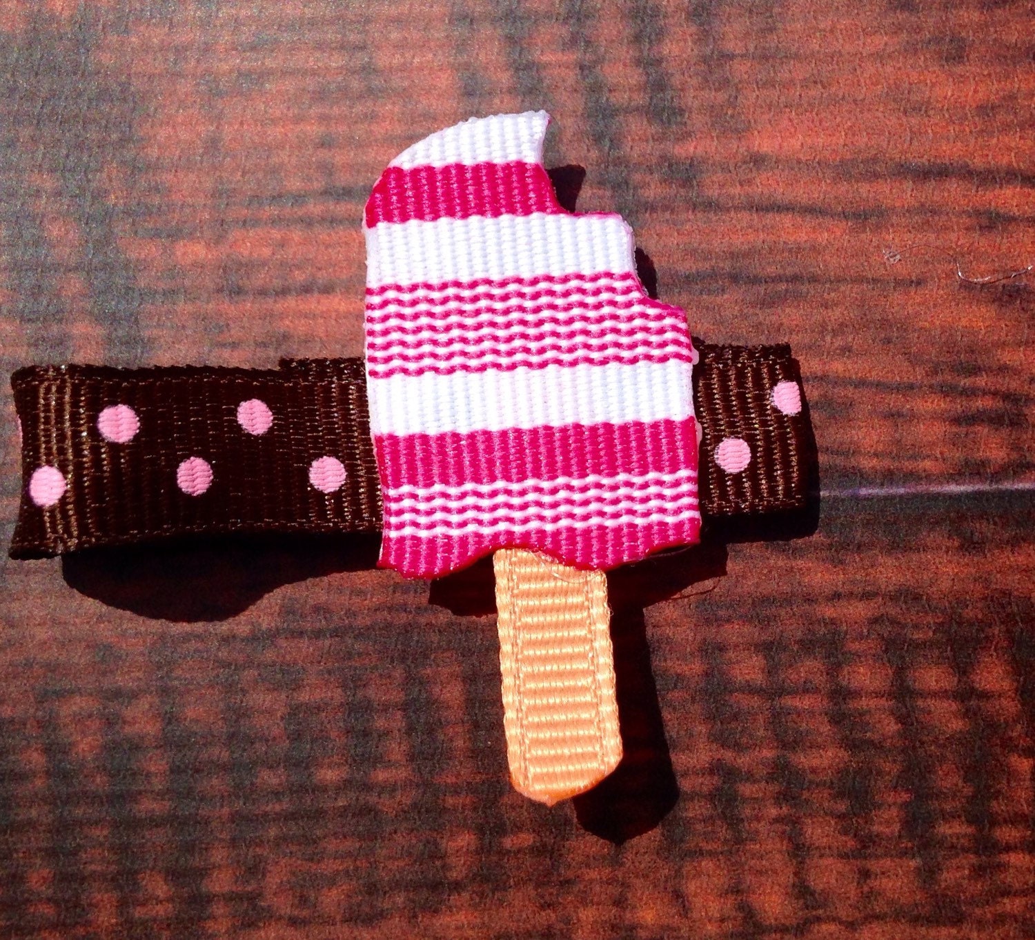 Hair bows for girls Pink Popsicle Hair Clip Popsicle Ribbon