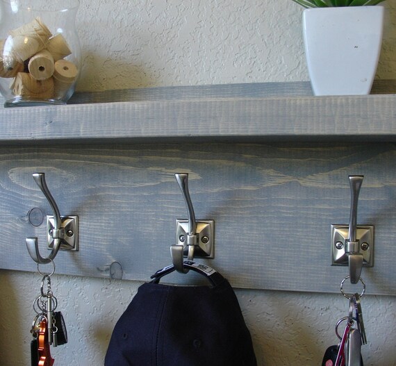 Nautical Coat Rack with Floating Shelf