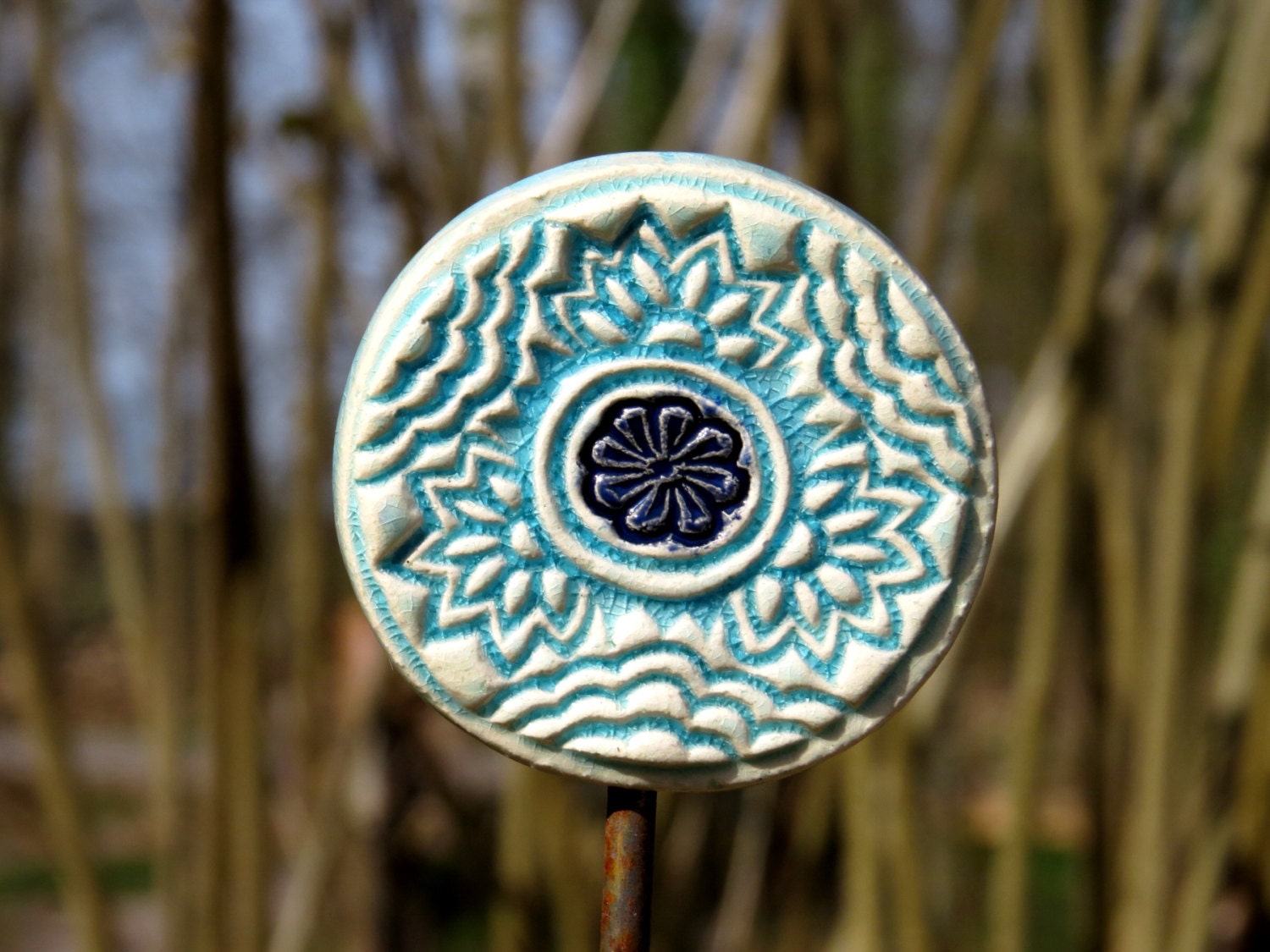 Ceramic Garden Plug Garden Ornament Garden Decoration by gedemuck