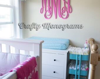 PAINTED Wooden Monogram,Monogram for Nursery, Home Decor, Wooden Monogram,Script Monogram,Wedding Decor