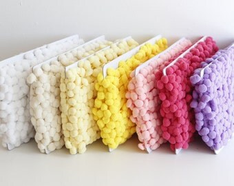 Regular 1 inch Pom Pom Trim Choose Your Color- 3 yards