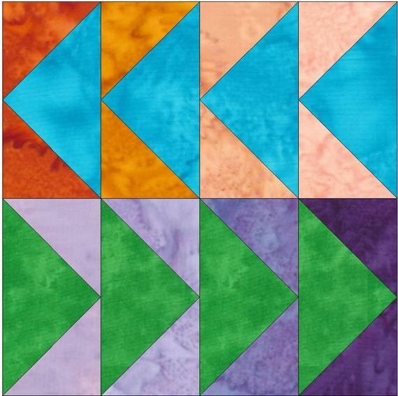 Flying Geese 14 Design Paper Piece Foundation Quilting Block
