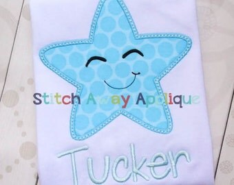 Boy Starfish Summer Machine Applique Design